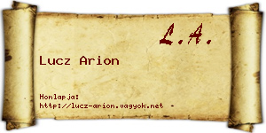 Lucz Arion névjegykártya